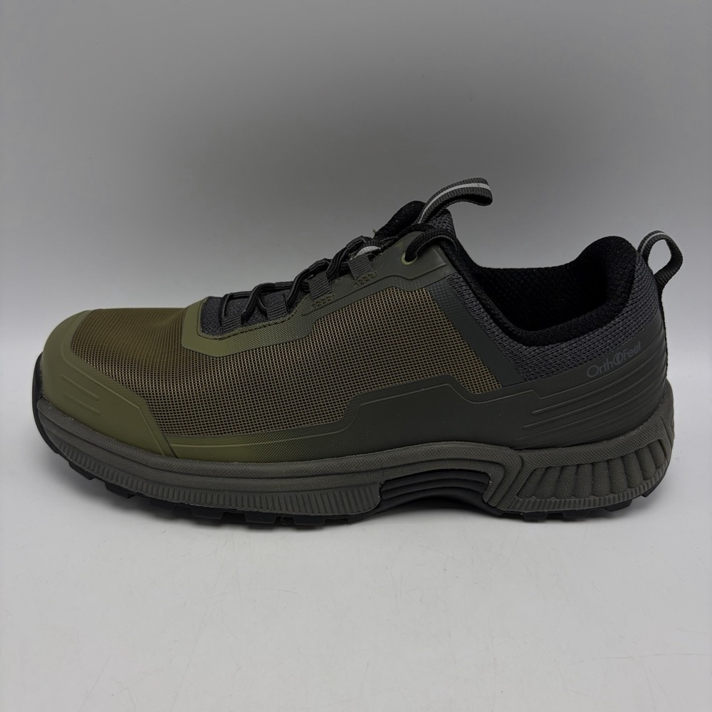 Orthofeet Hiking Shoes Womens 9.5 D Wide 840 Water Resistant Green Olive Read